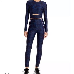 AQUA Athletic Blue camo crop top